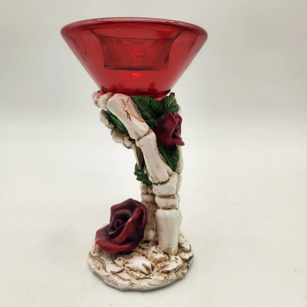 Yankee Candle PHANTASMAGORIA Skeleton Martini Tea Light Holder Gothic Halloween